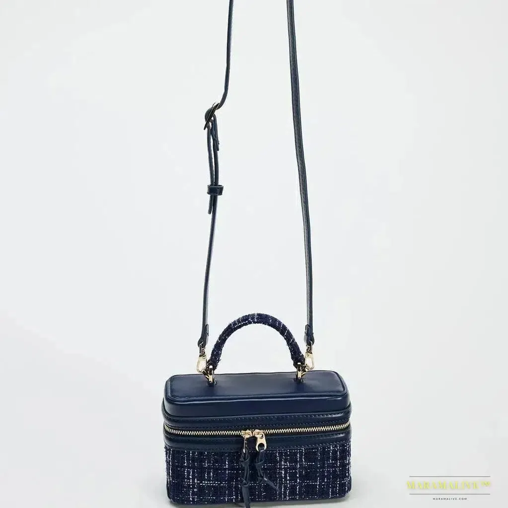 2025 Vintage Woolen Box Handbag - Designer Luxury Gothic Crossbody with Square Chain & Clutch