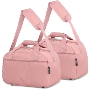 Aerolite (35x20x20cm) Hand Luggage Holdall Bag - Rose Gold (x2 Set)