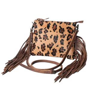 American Darling Leopard Cowhide Fringe Bag ADBG109CHEFRNG