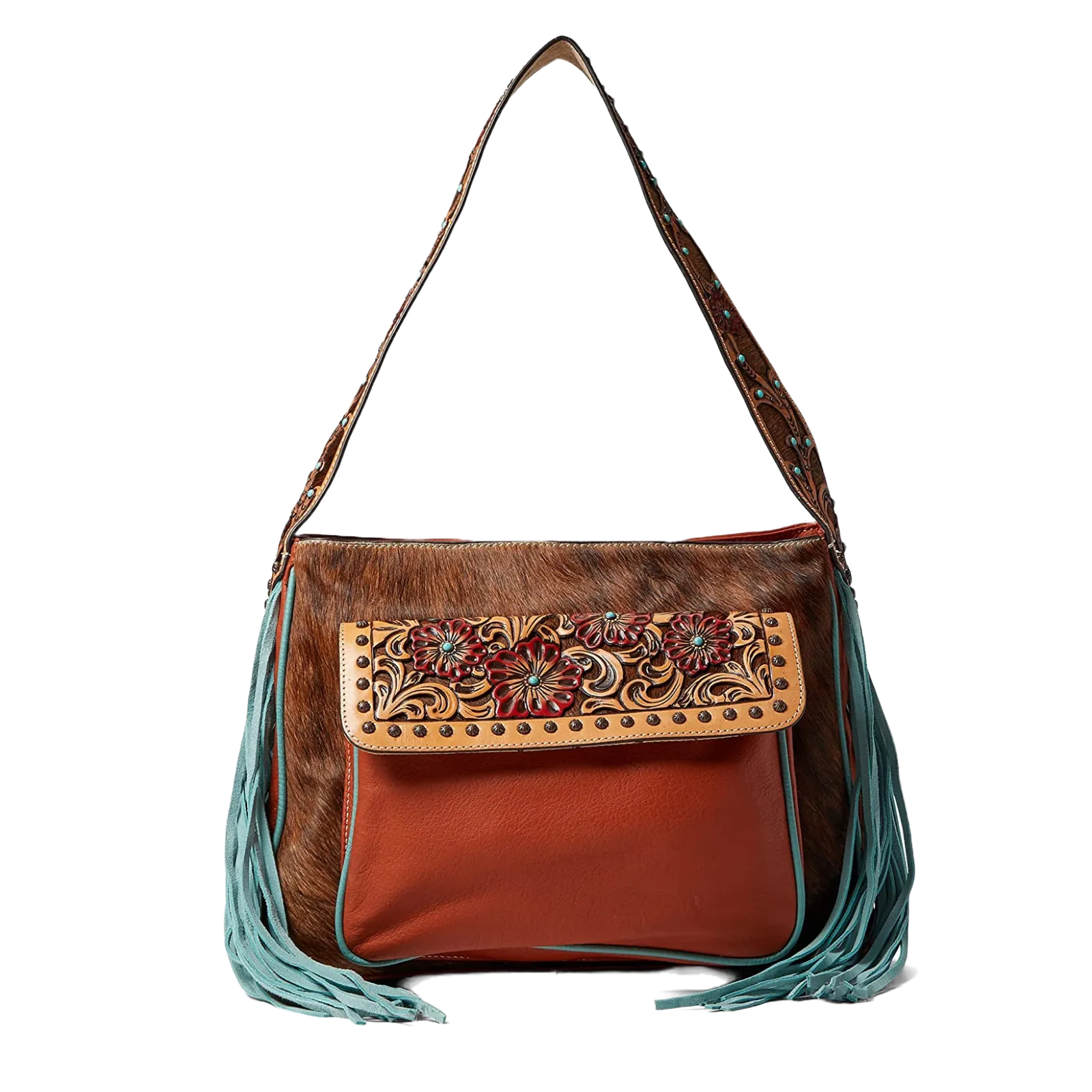 Ariat Ladies Lorelei Calf Hair On Tooled Tan Tote A770005408