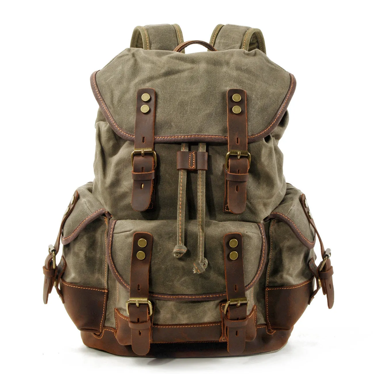 Backpacking Handmade Canvas Backpack Rucksacks Travel Backpack 