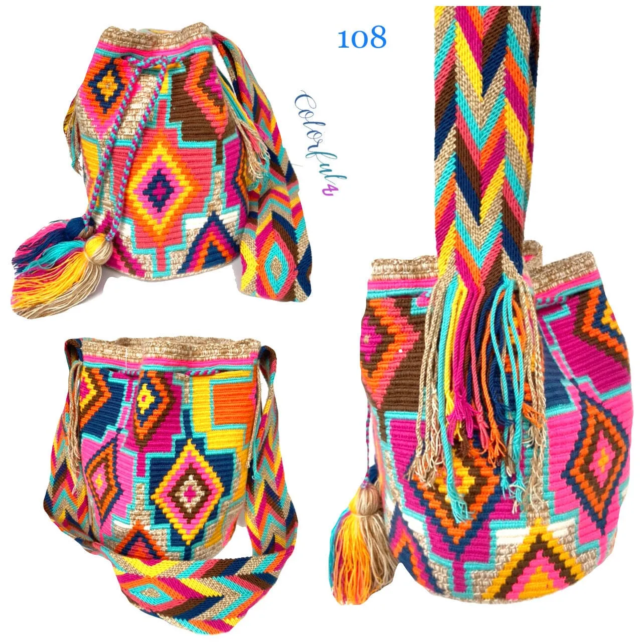 Blue Sunset Beach Bags | Crossbody Large