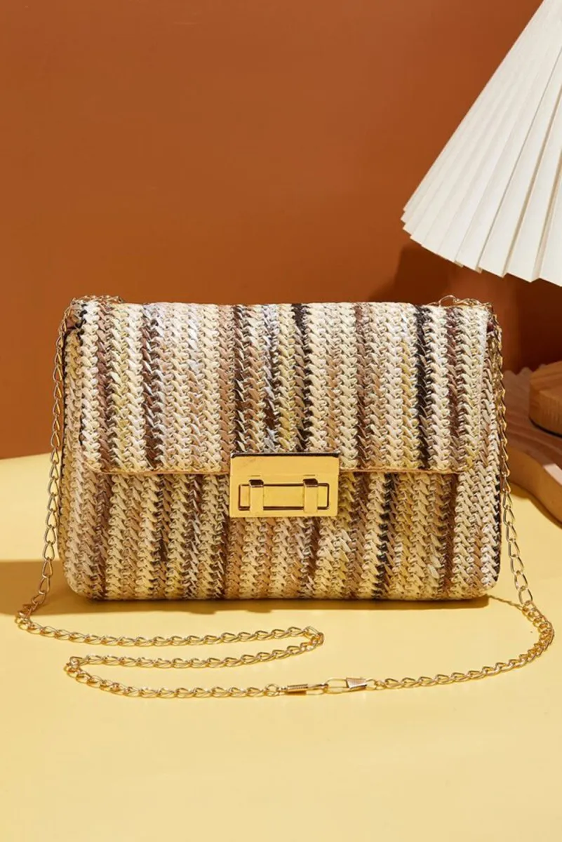 Bohemian Multicolor Woven Chain Shoulder Bag