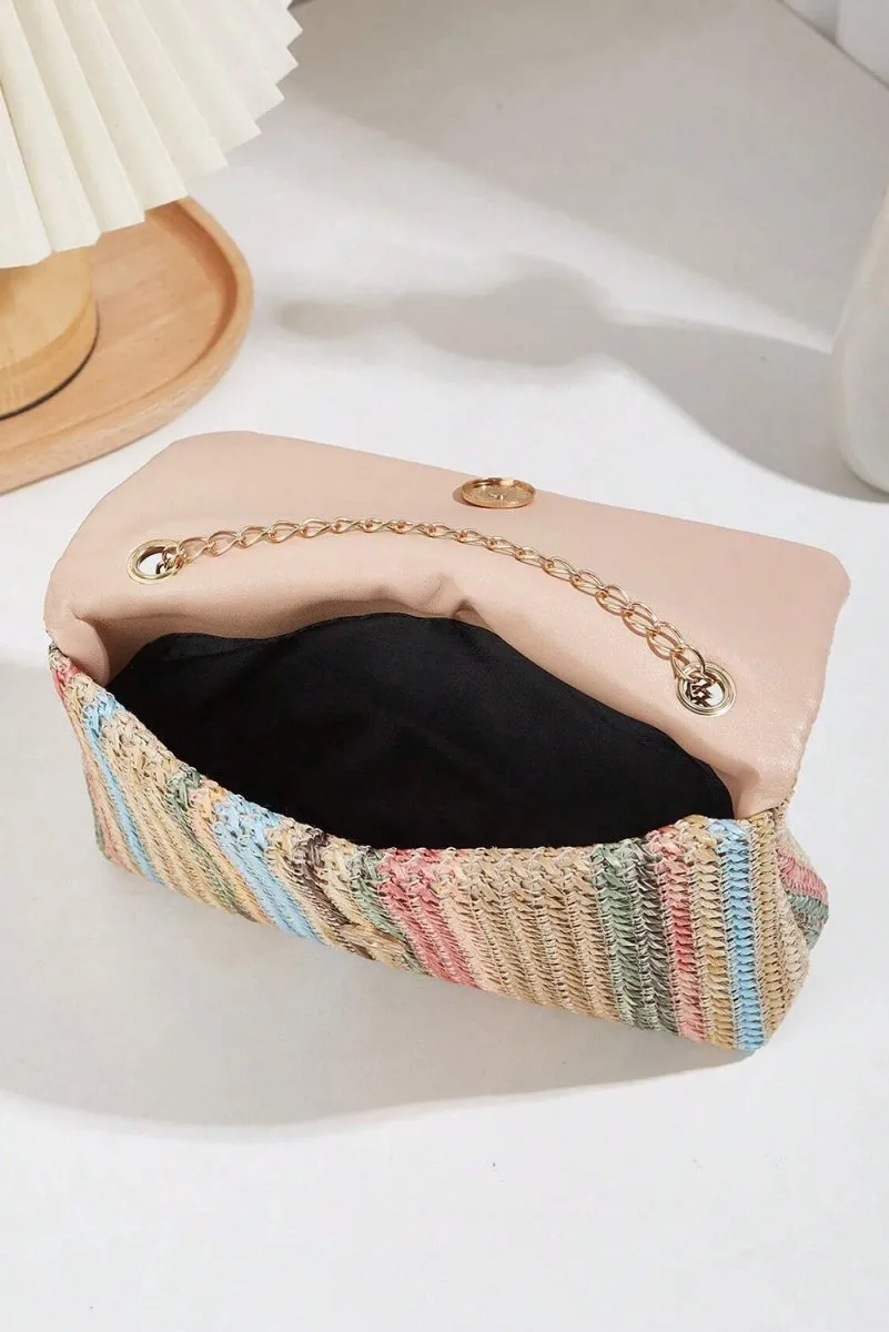 Bohemian Multicolor Woven Chain Shoulder Bag