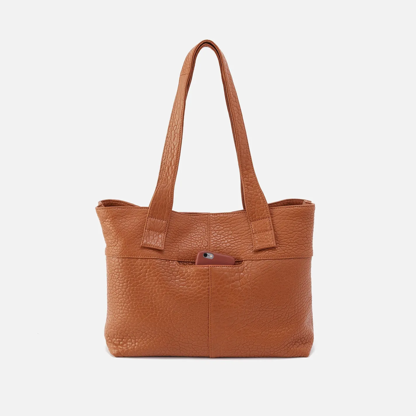 Bonita Tote in Bubble Pebbled Leather - Brown