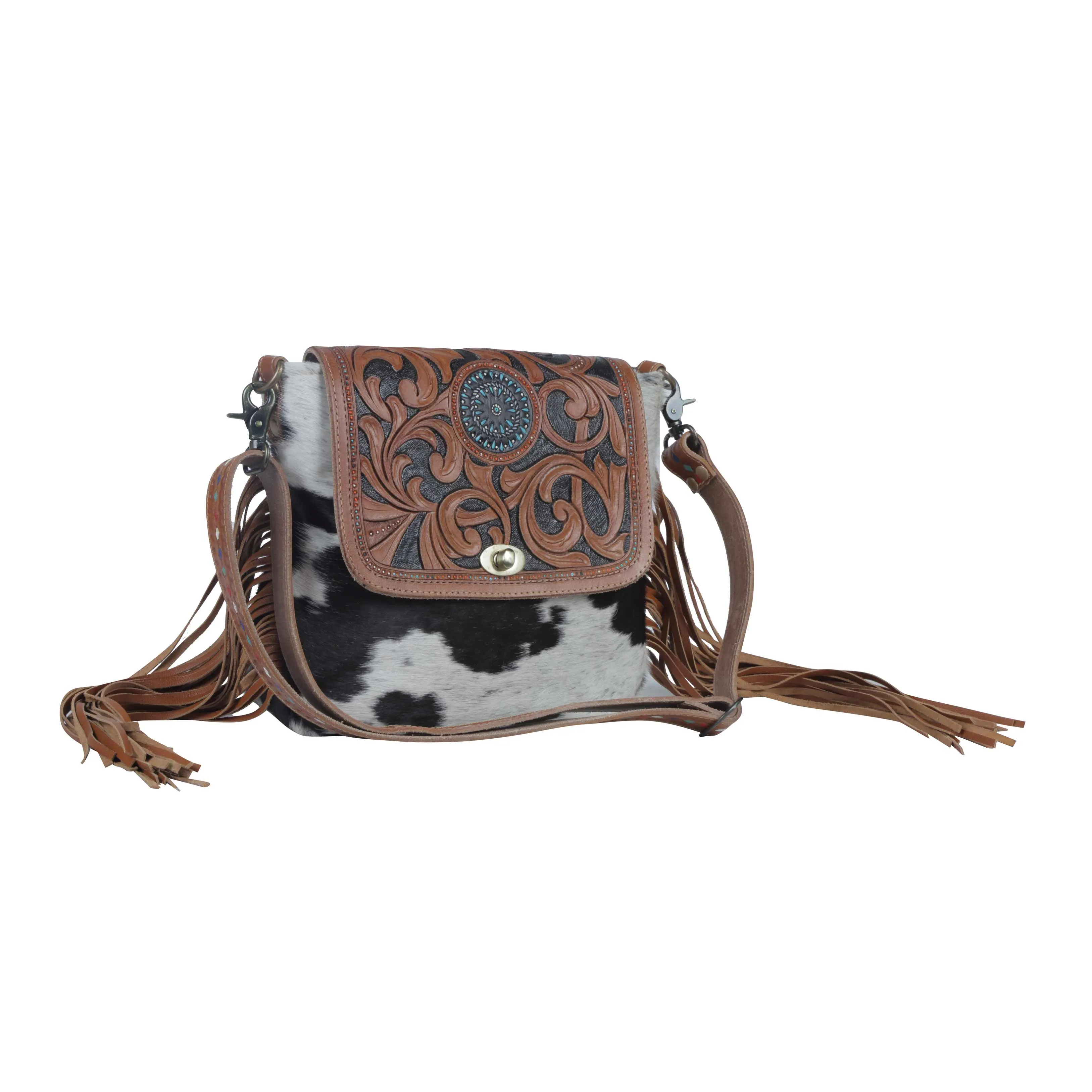 Brown Boughs  Hand-Tooled Bag