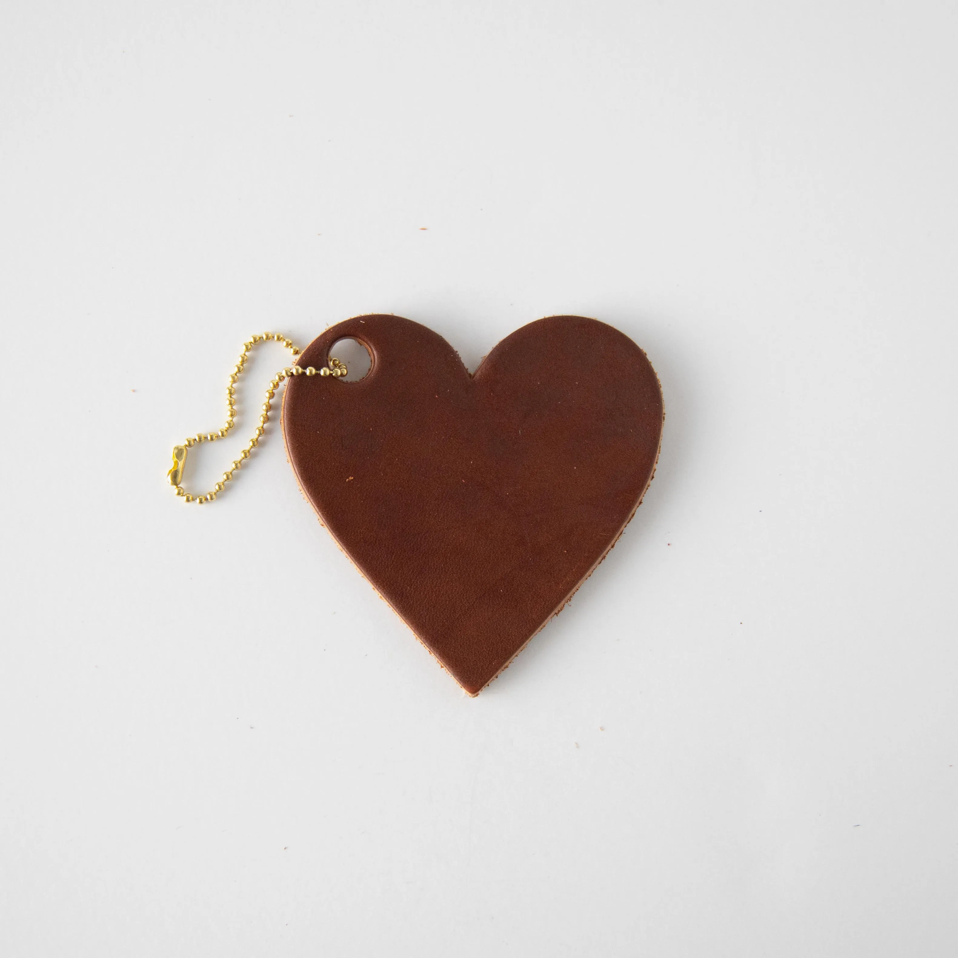 Brown Leather Heart Tag