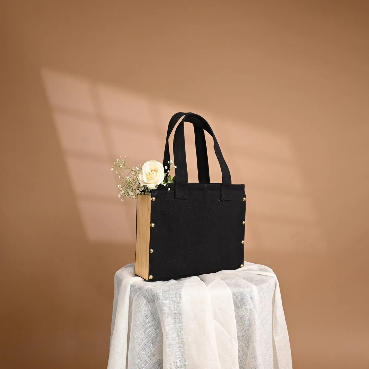 Canvas Small Tote Bag- Black