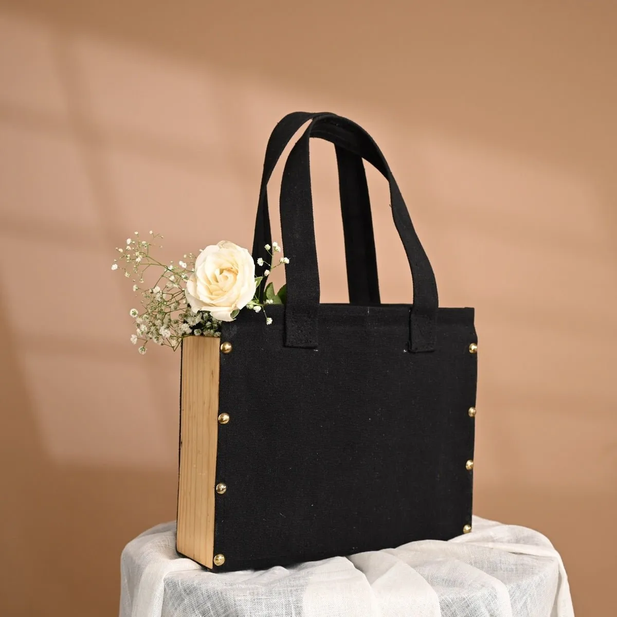 Canvas Small Tote Bag- Black