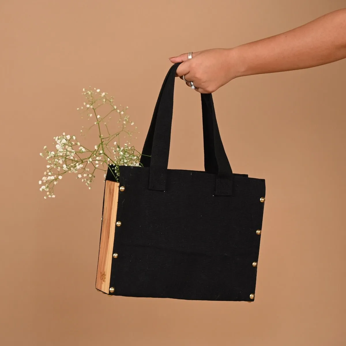 Canvas Small Tote Bag- Black