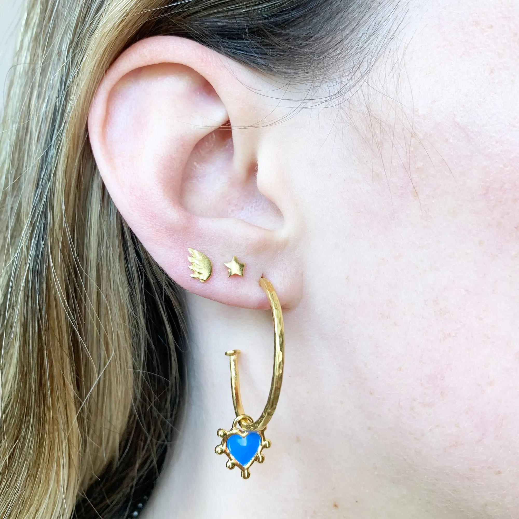 Cornflower Blue Midi Hoop Earrings