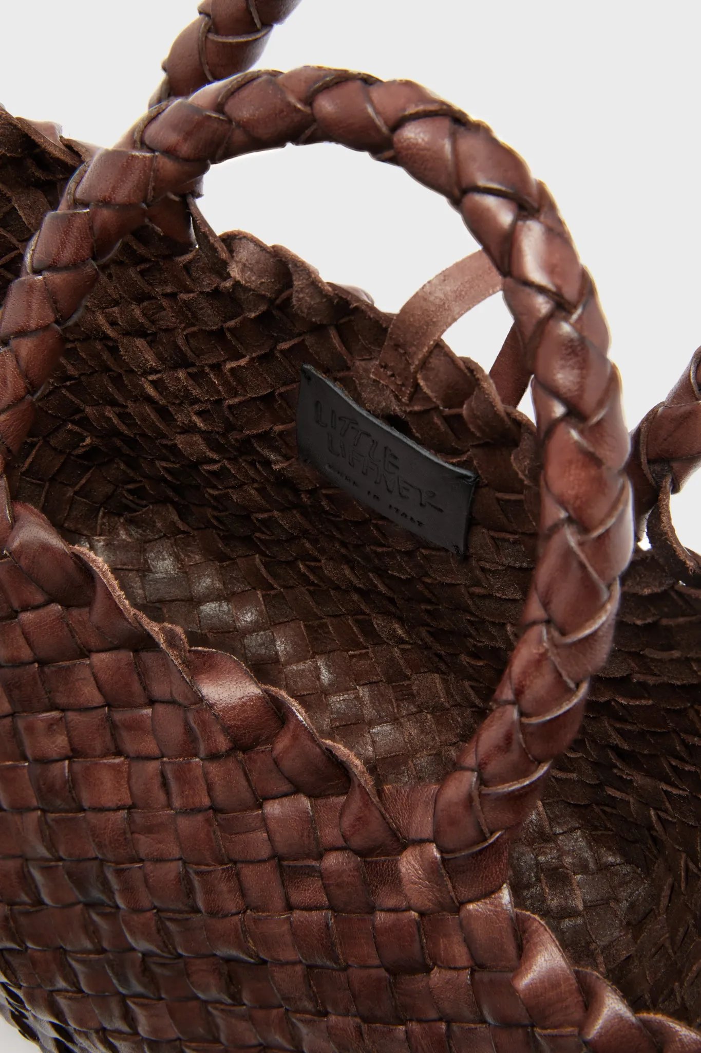 Dark Brown Leather Mini Basket