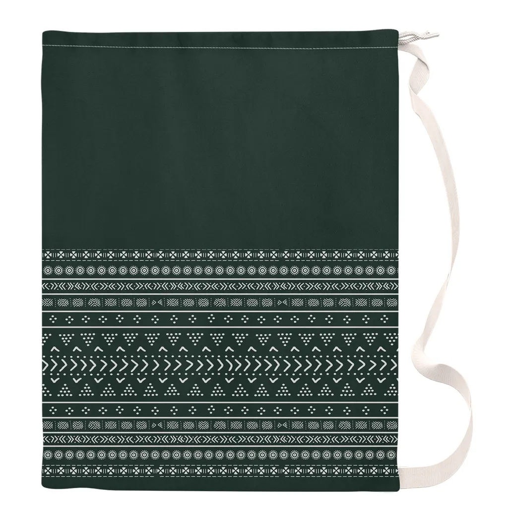 Emerald Mudcloth Boho Laundry Bag