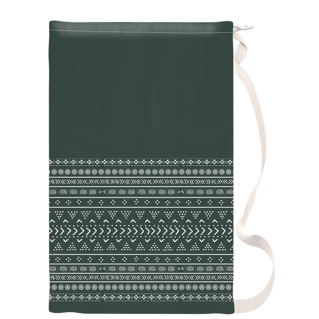 Emerald Mudcloth Boho Laundry Bag