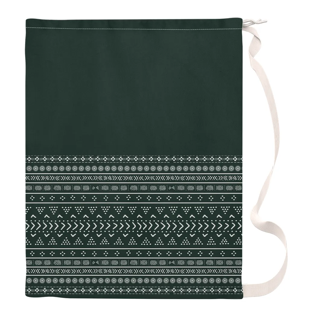 Emerald Mudcloth Boho Laundry Bag