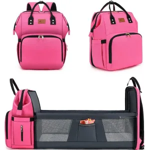 Fuchsia Baby Diaper Bag Backpack