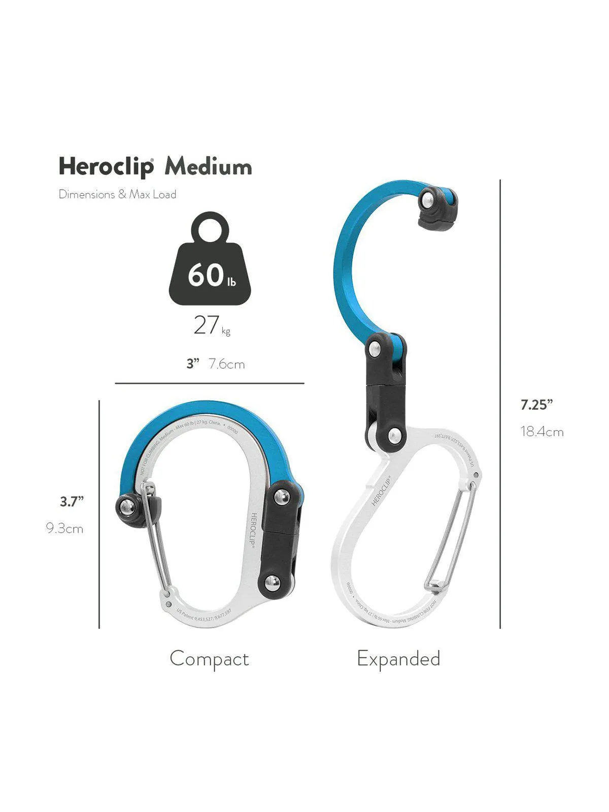 Heroclip Carabiner Medium Blue Steel