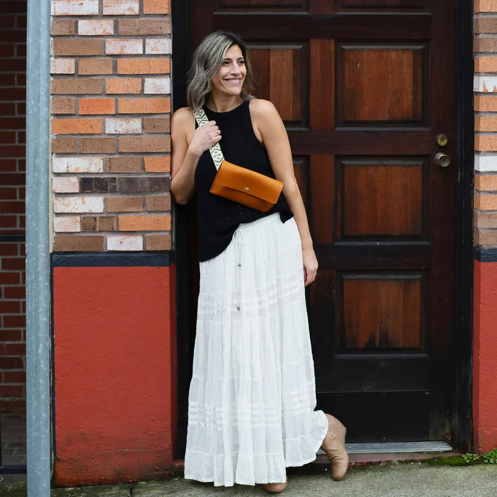 Hipster Sling Bag (Fanny Pack   Clutch) - Honey Brown Leather