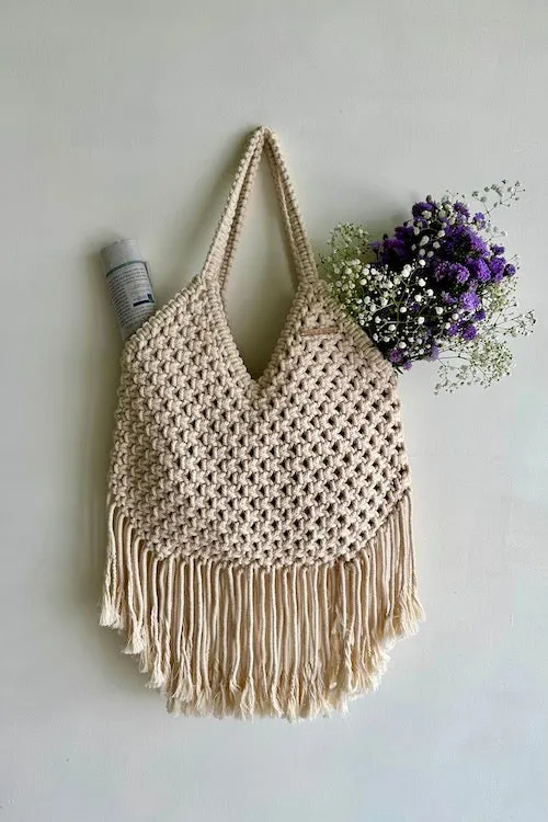 House Of Macrame "Nomadic Knots" Tote Bag - Off White