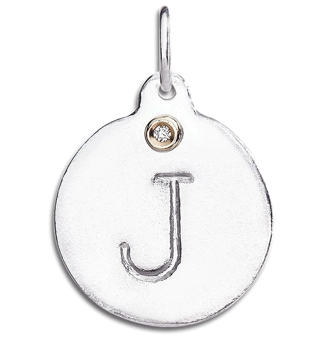 J Alphabet Charm With Diamond