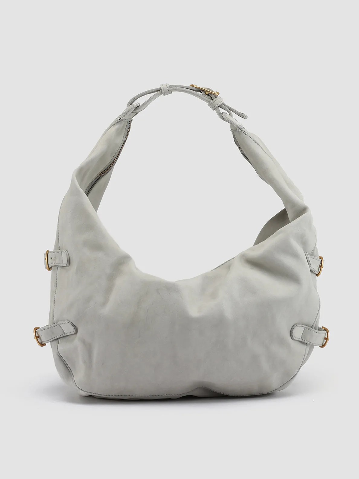 JULIE 008 - Grey Leather Shoulder Bag