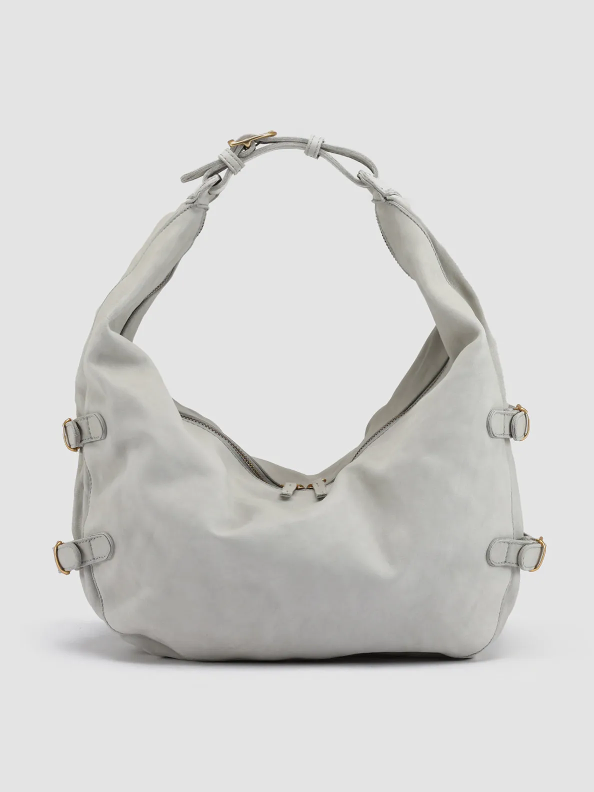 JULIE 008 - Grey Leather Shoulder Bag