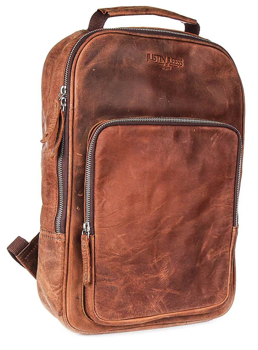 Justinreess England Heritage Rover In Cognac Backpack