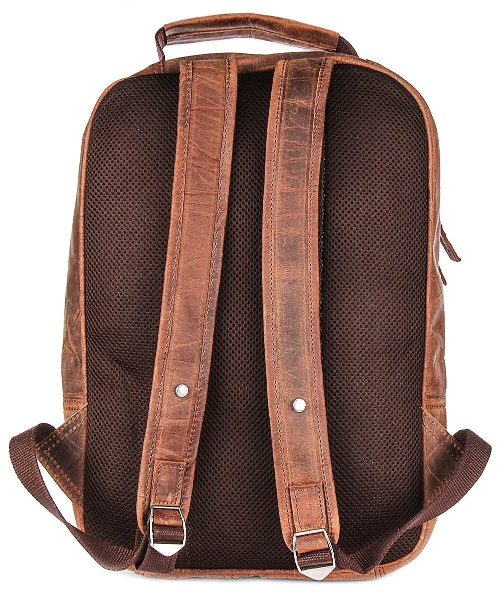 Justinreess England Heritage Rover In Cognac Backpack