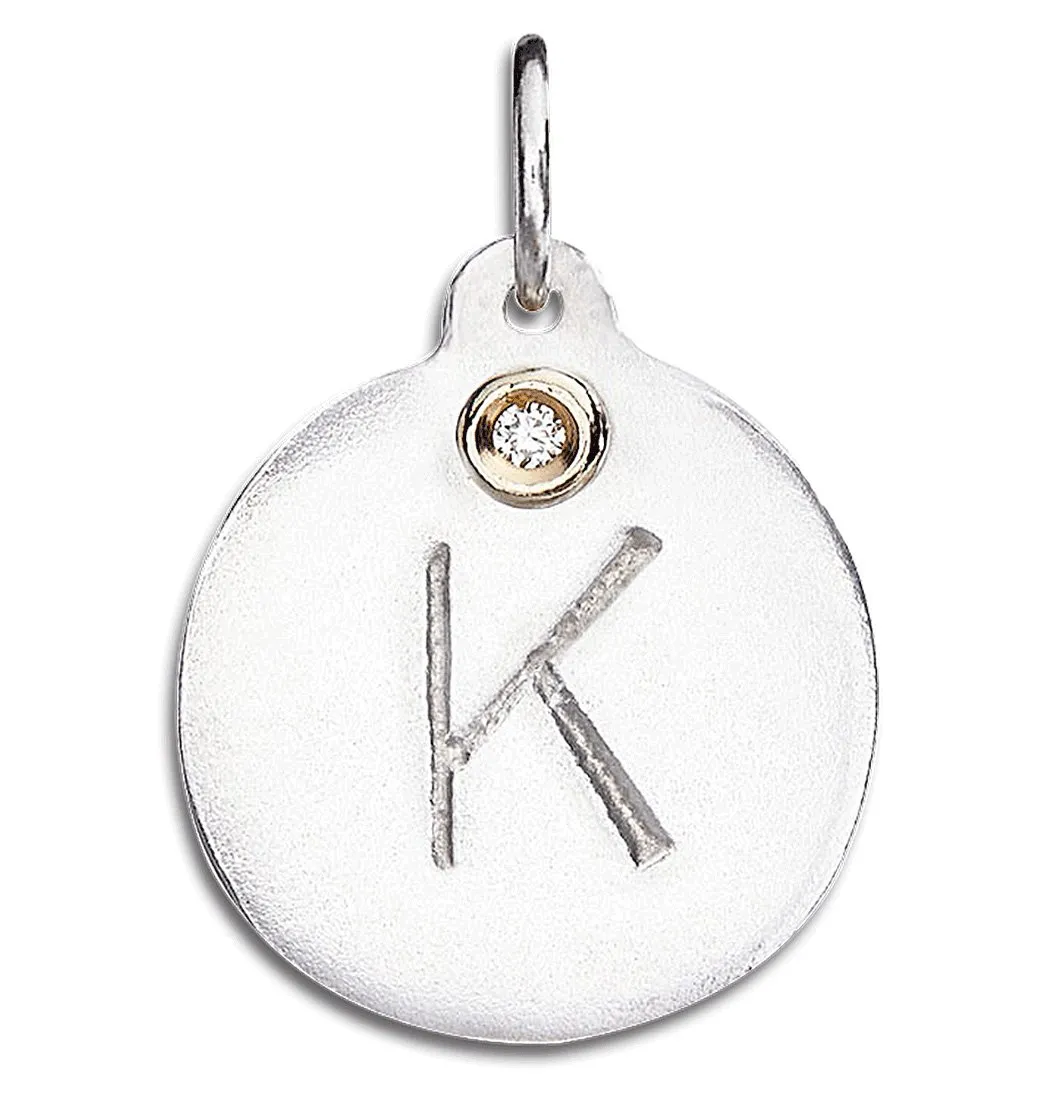 K Alphabet Charm With Diamond