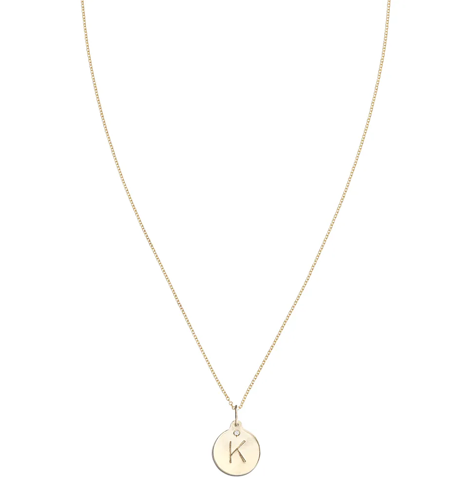 K Alphabet Charm With Diamond