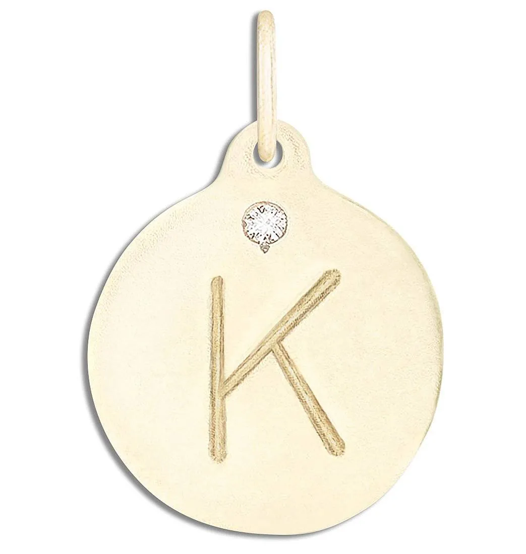 K Alphabet Charm With Diamond