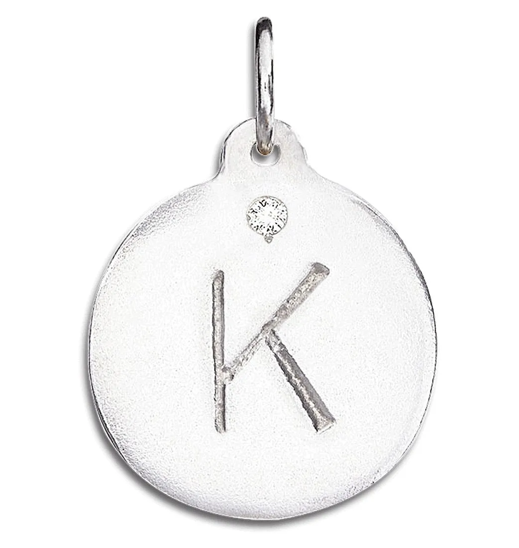 K Alphabet Charm With Diamond