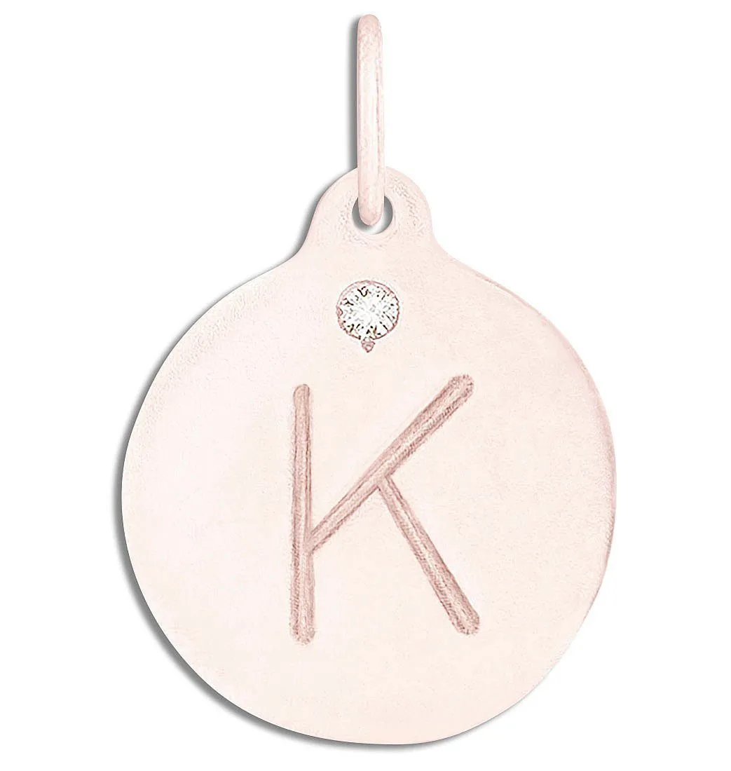 K Alphabet Charm With Diamond