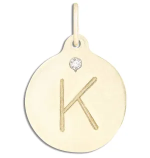 K Alphabet Charm With Diamond