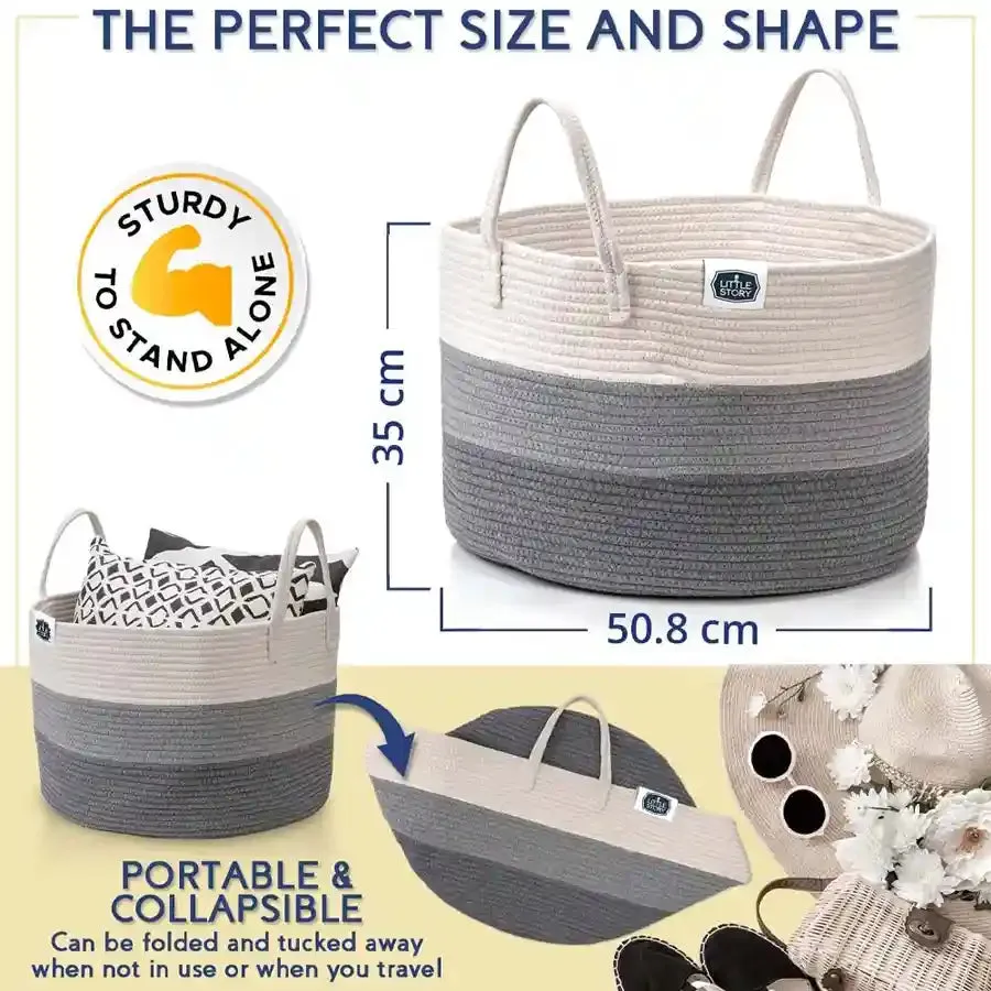 Little Story Multi Purpose/Laundry Caddy Basket XXL (Grey)