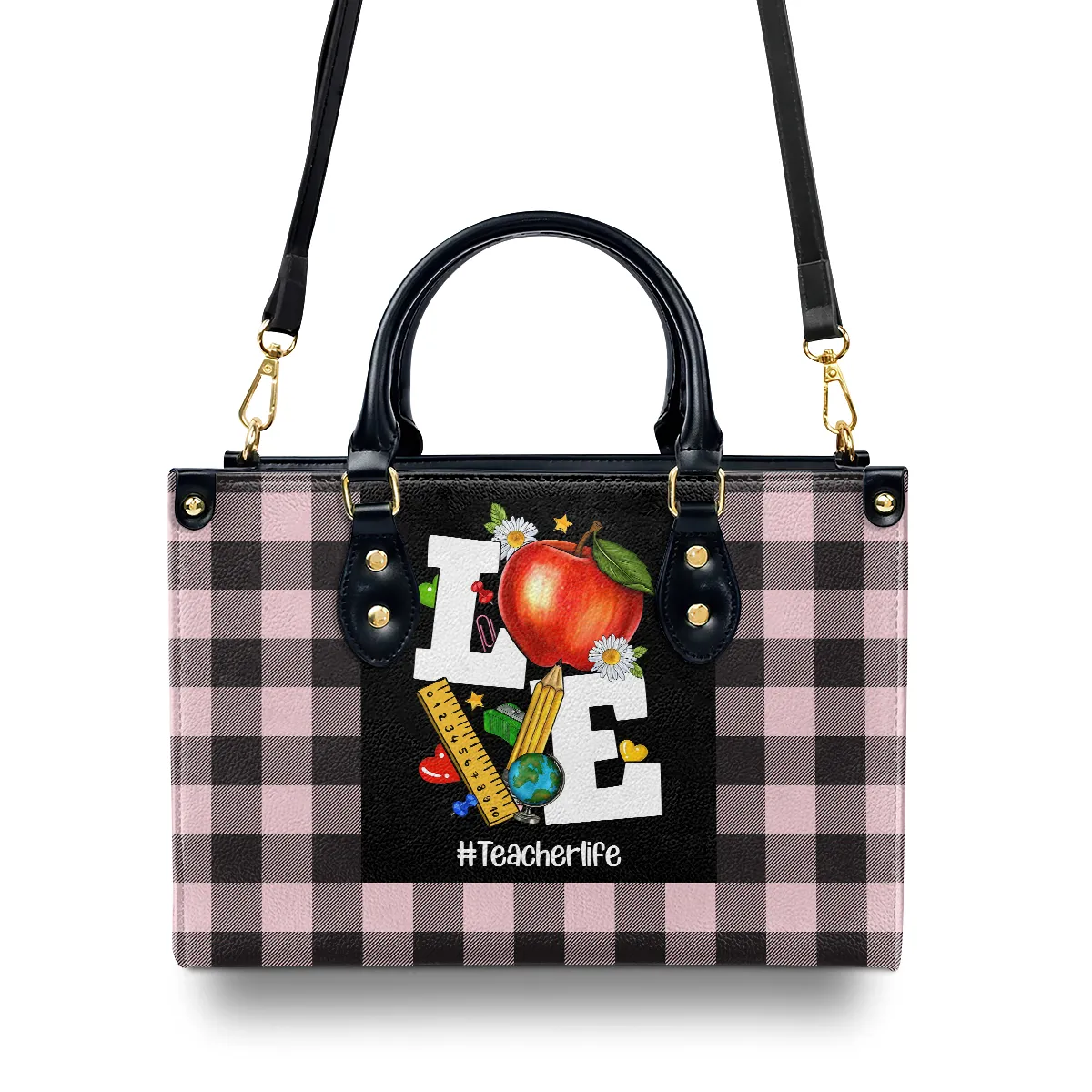 Love Pink Plaid Teacher Gift LHBTC03