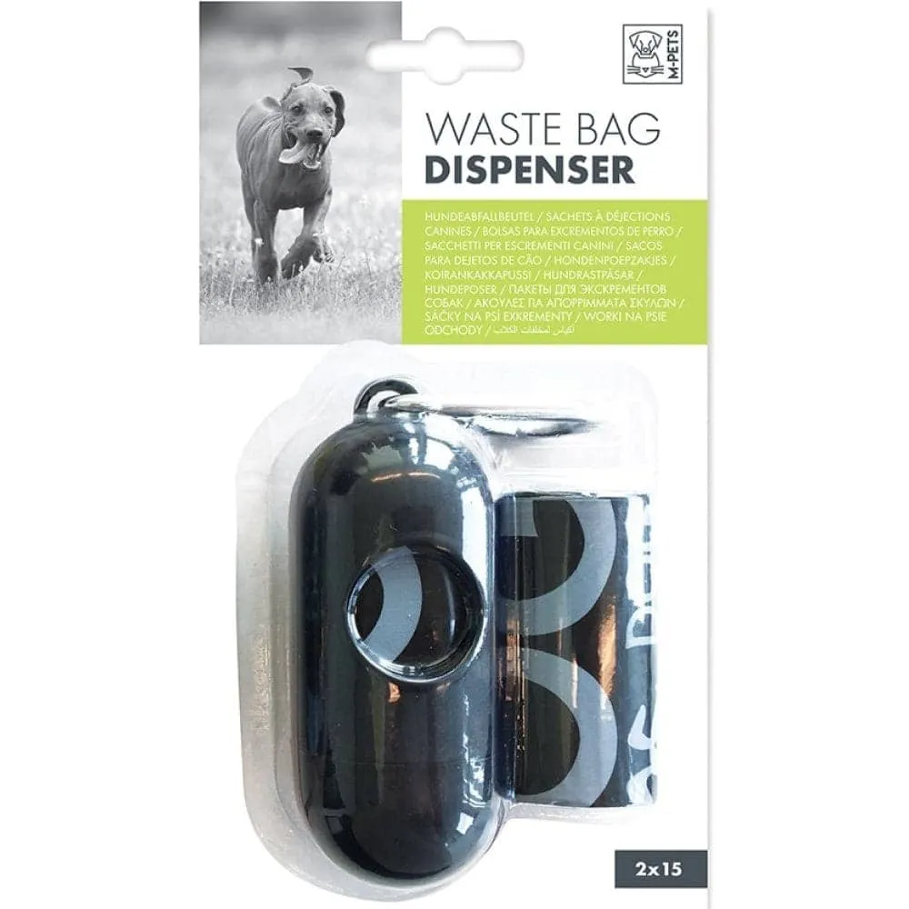 M Pets Waste Bag Dispenser for Dogs (Black)