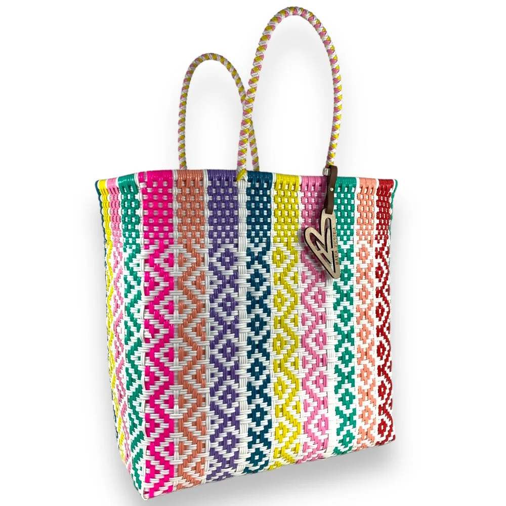 Maria Victoria | Bombon Tote | Upcycled, Handwoven, Multicolor Tote