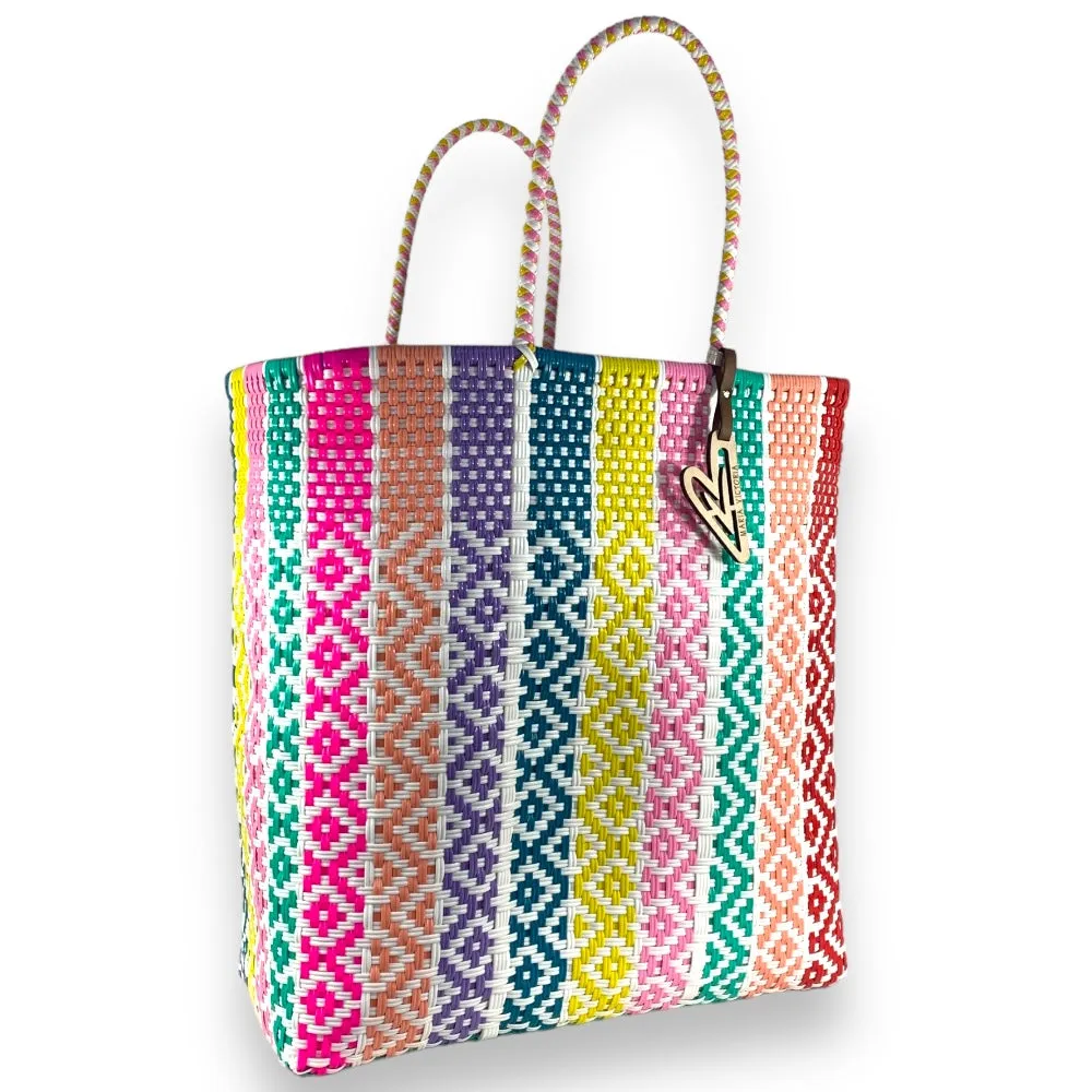 Maria Victoria | Bombon Tote | Upcycled, Handwoven, Multicolor Tote