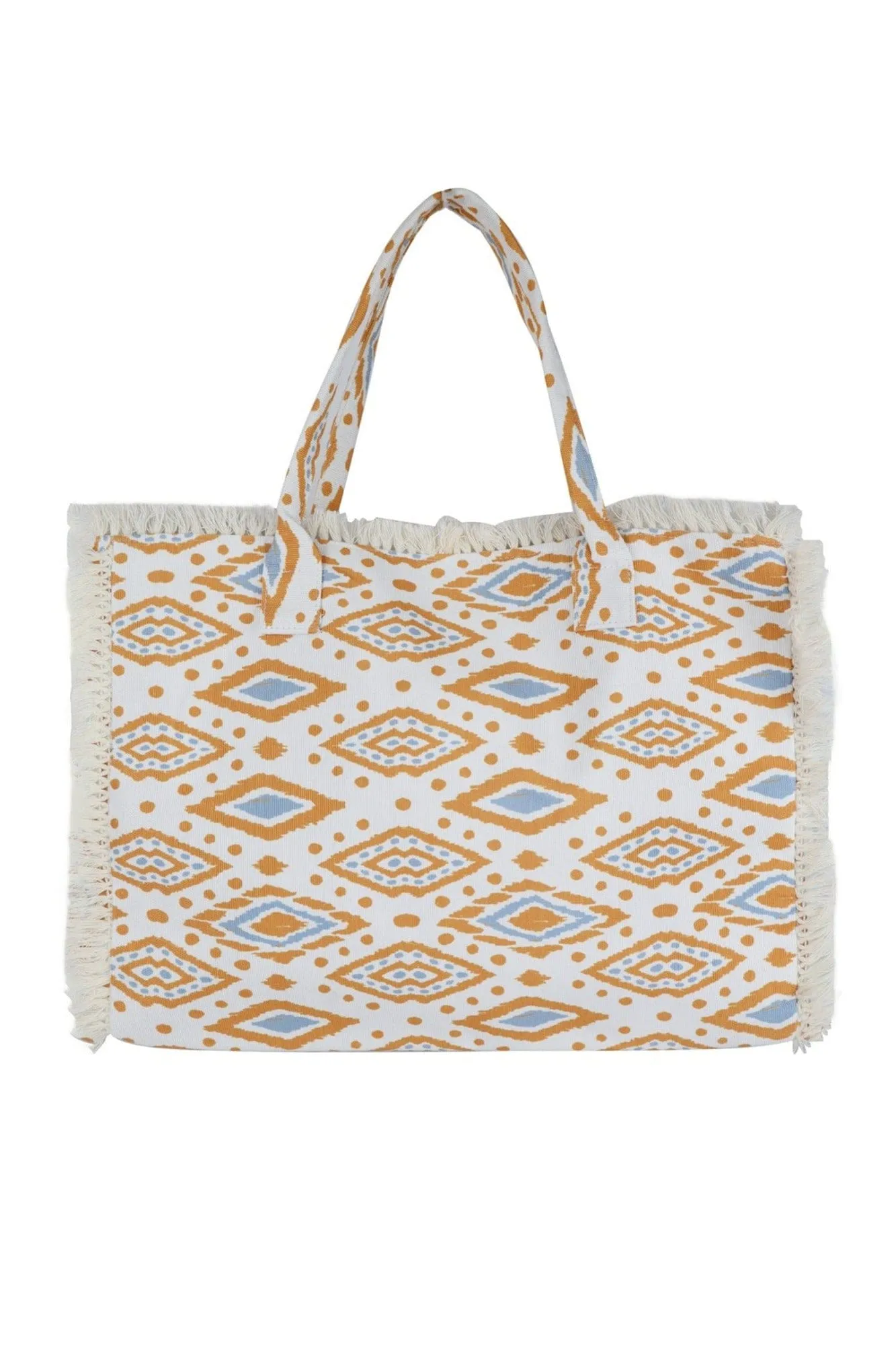 MB0201 Esmerelda Boho Pattern Fringe Tote Bag