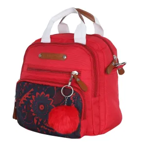 Mini Diaper Bag for Casual Outings- Red Magnolia