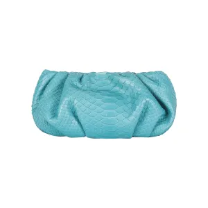 Mini Python Crossbody Clutch - Turquoise