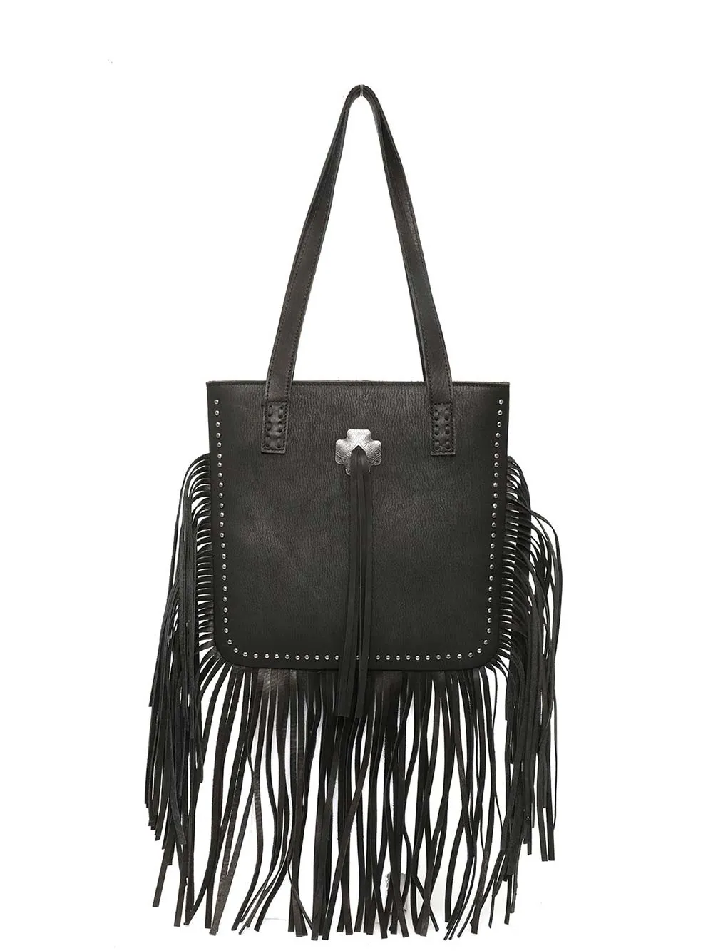 Montana West Concho Genuine Leather Fringe Tote Bag