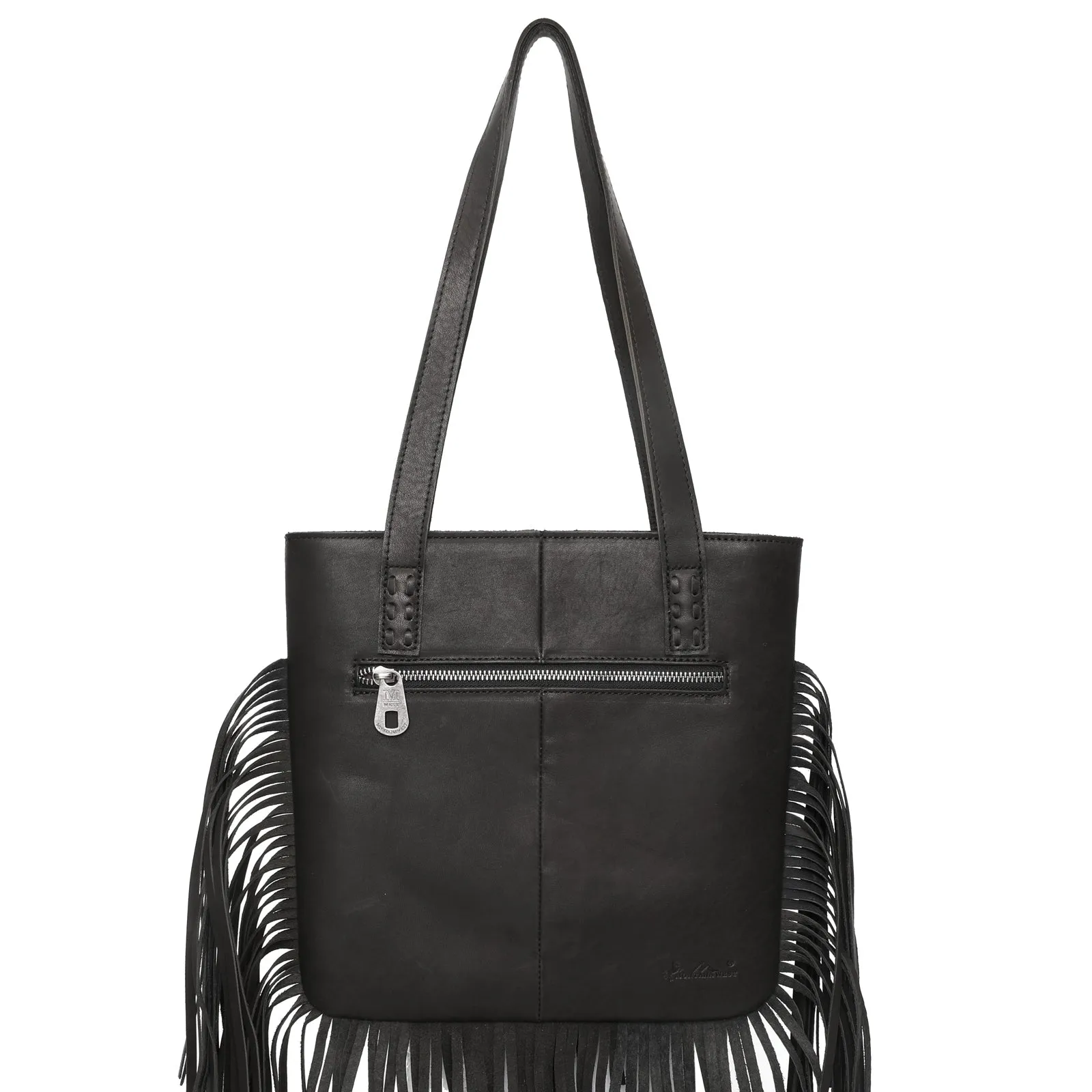 Montana West Concho Genuine Leather Fringe Tote Bag