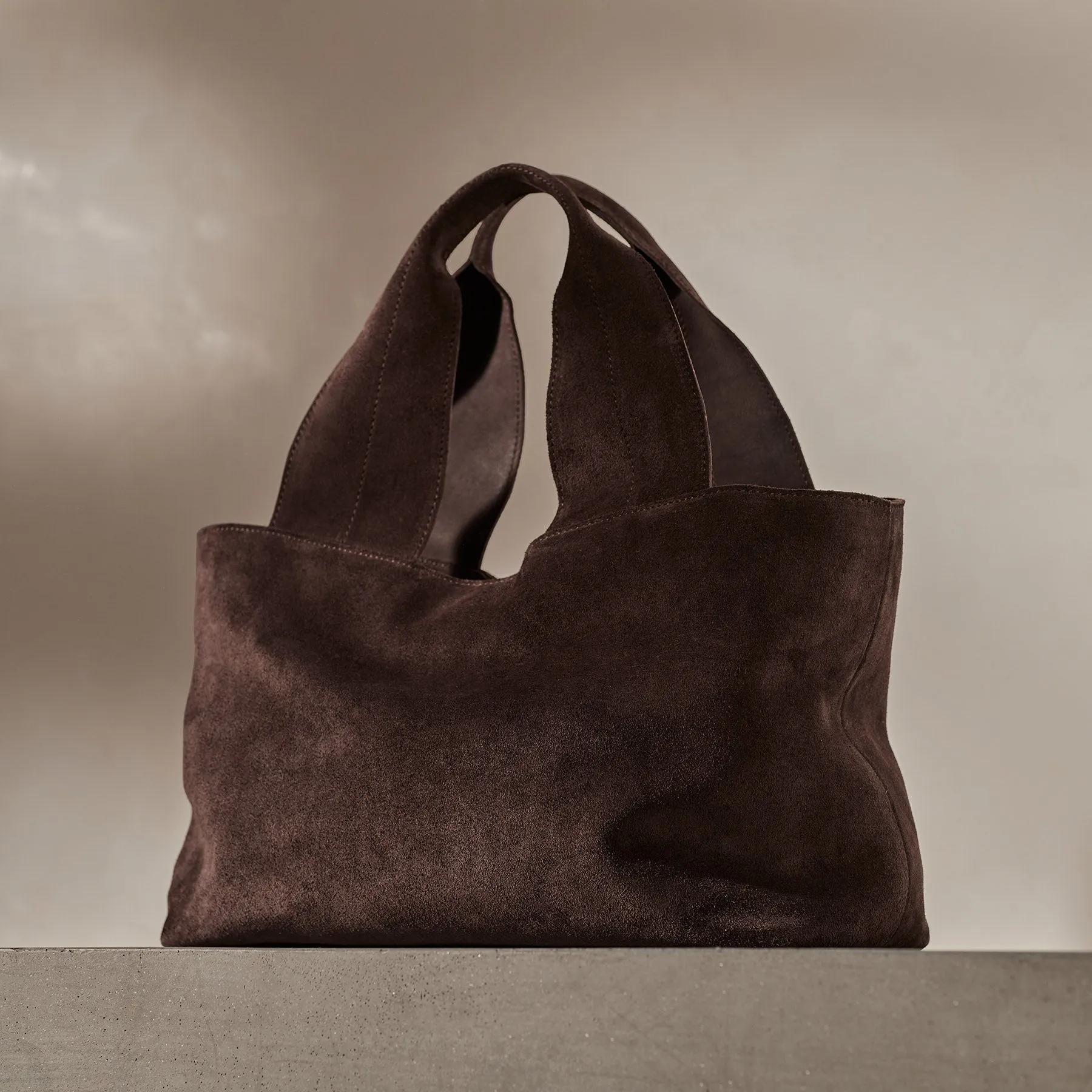 Montecito Suede Bag - Cafe