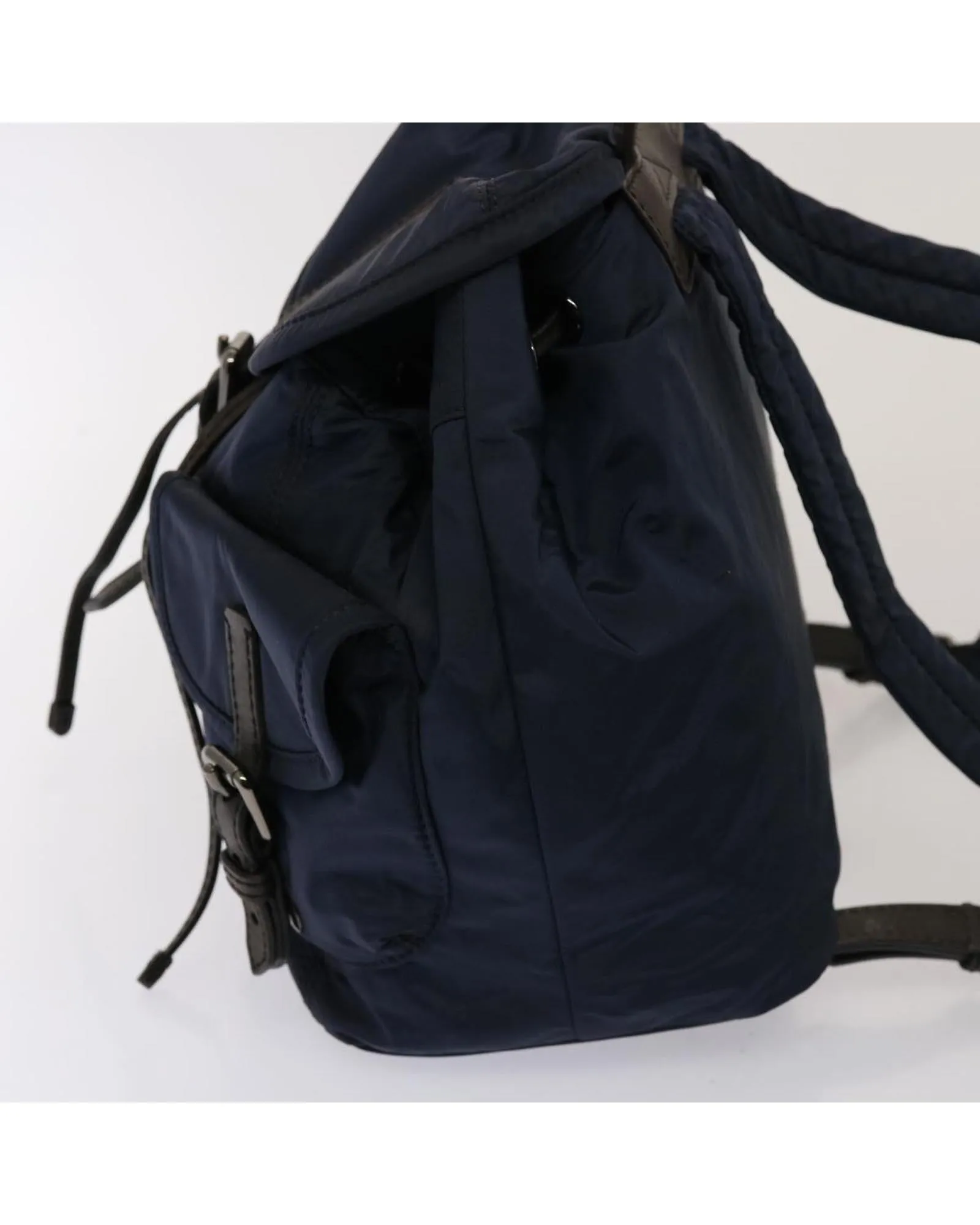 Navy Nylon Backpack with Accessory