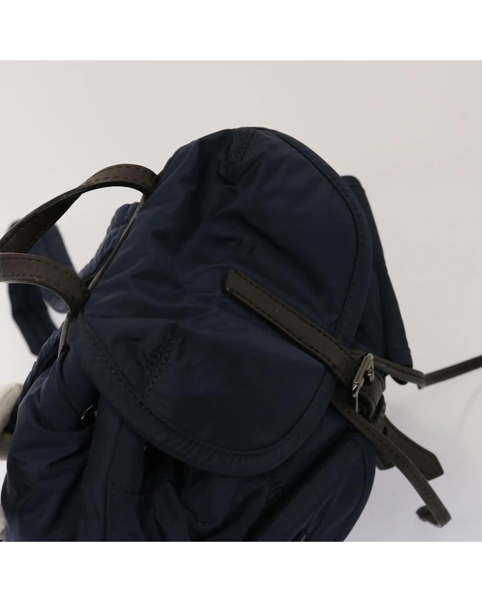 Navy Nylon Backpack with Accessory