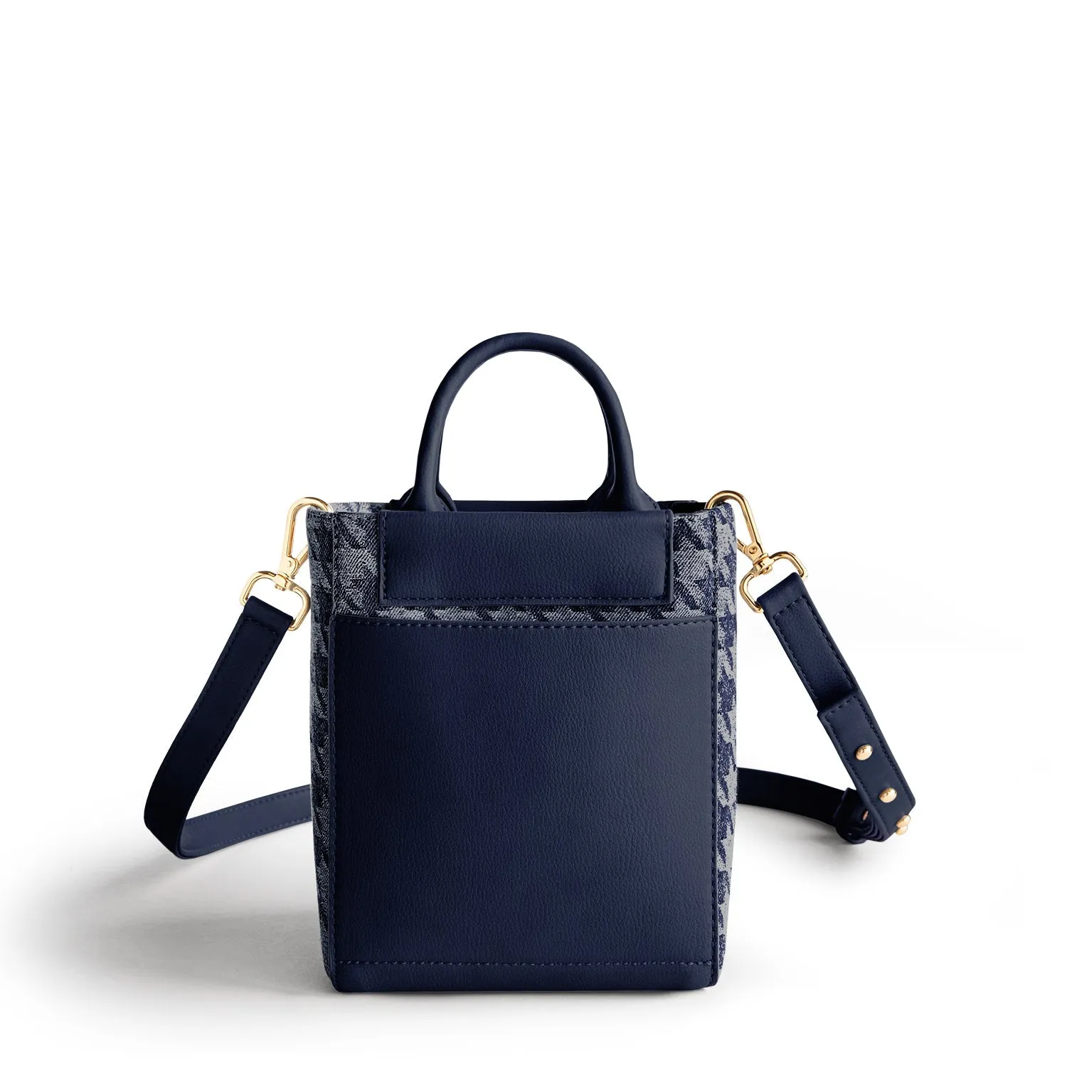 Nicola Mini Tote Denim - Houndstooth Navy