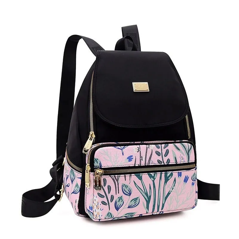 Nylon Floral Printing Backpacks For Women