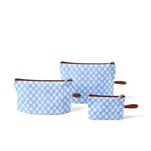 Packing Pouch Trio - Blue Check